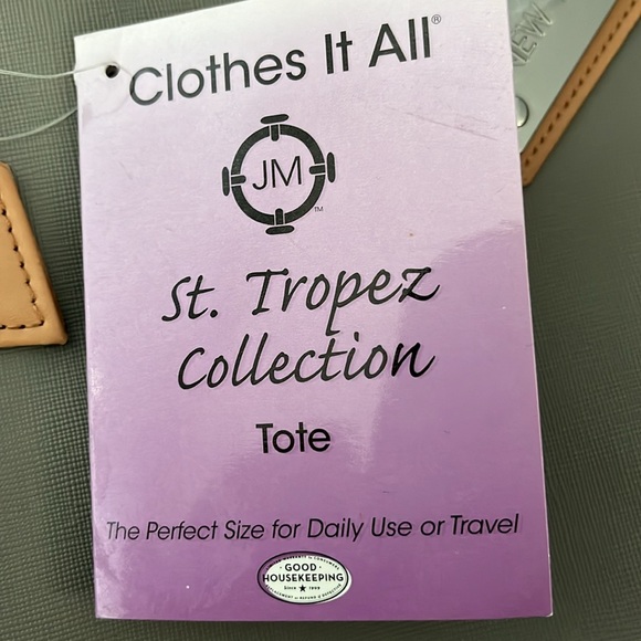 Clothes It All St Tropez Collection Grey Leather Tote by Joy Mangano - Picture 10 of 10